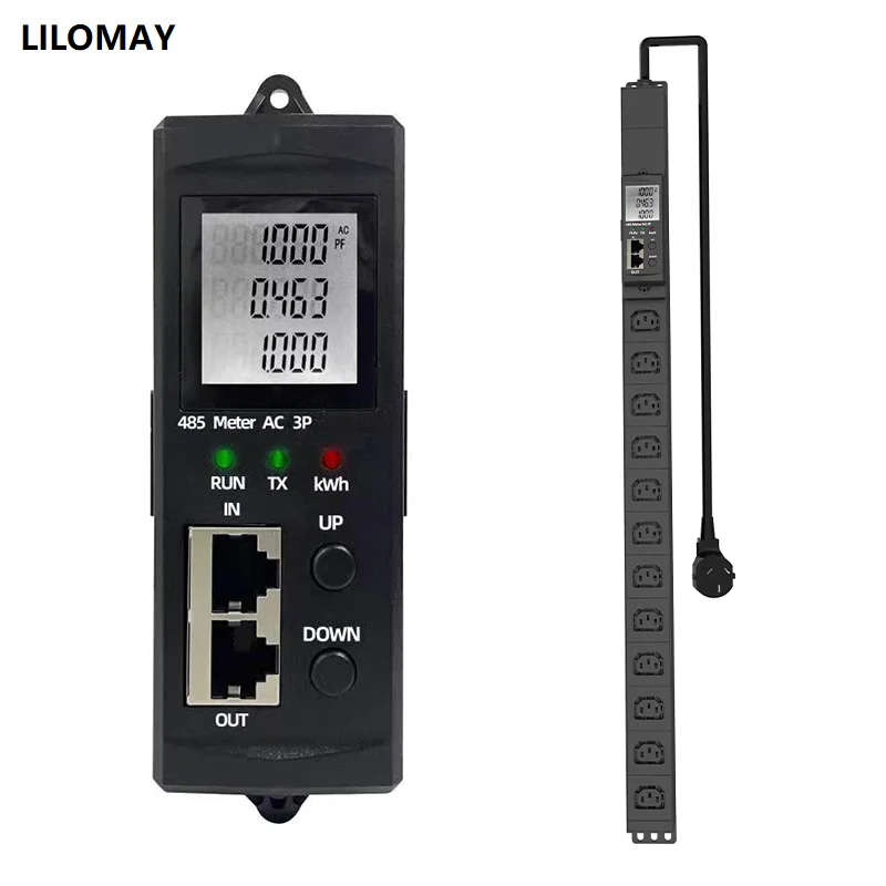 

485Modbus Smart PDU Total Voltage Current Power Single-phase Three-phase 32A 12way C13 Connector Intelligent PDU Cabinet Socket