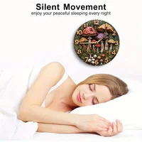 Silent Aluminum Wall Clock With Mushroom Forest Design - Perfect For Living Room Decor, Ideal Mother'S Day & Thanksgiving Gift 2