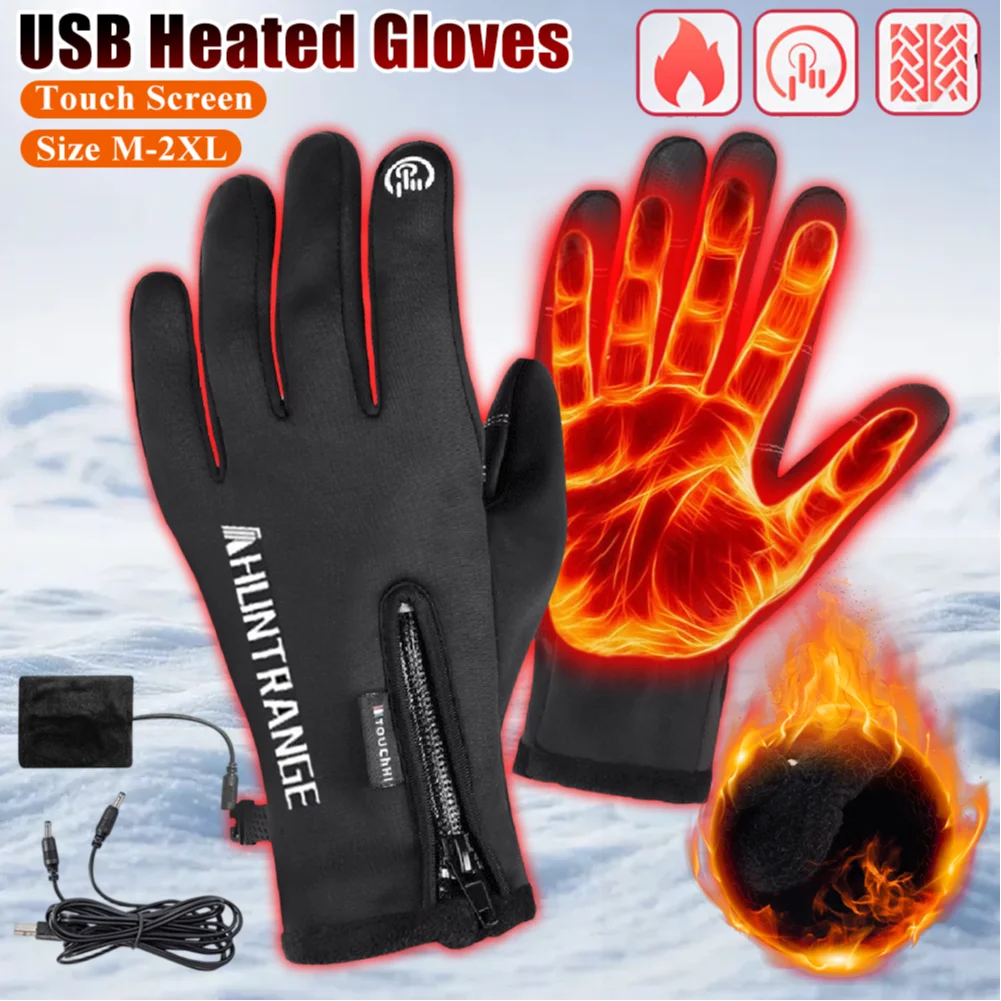 Gants chauffants USB, rechargeables, électriques, thermiques, chauds d'hiver, pour snowboard, alpinisme, équitation