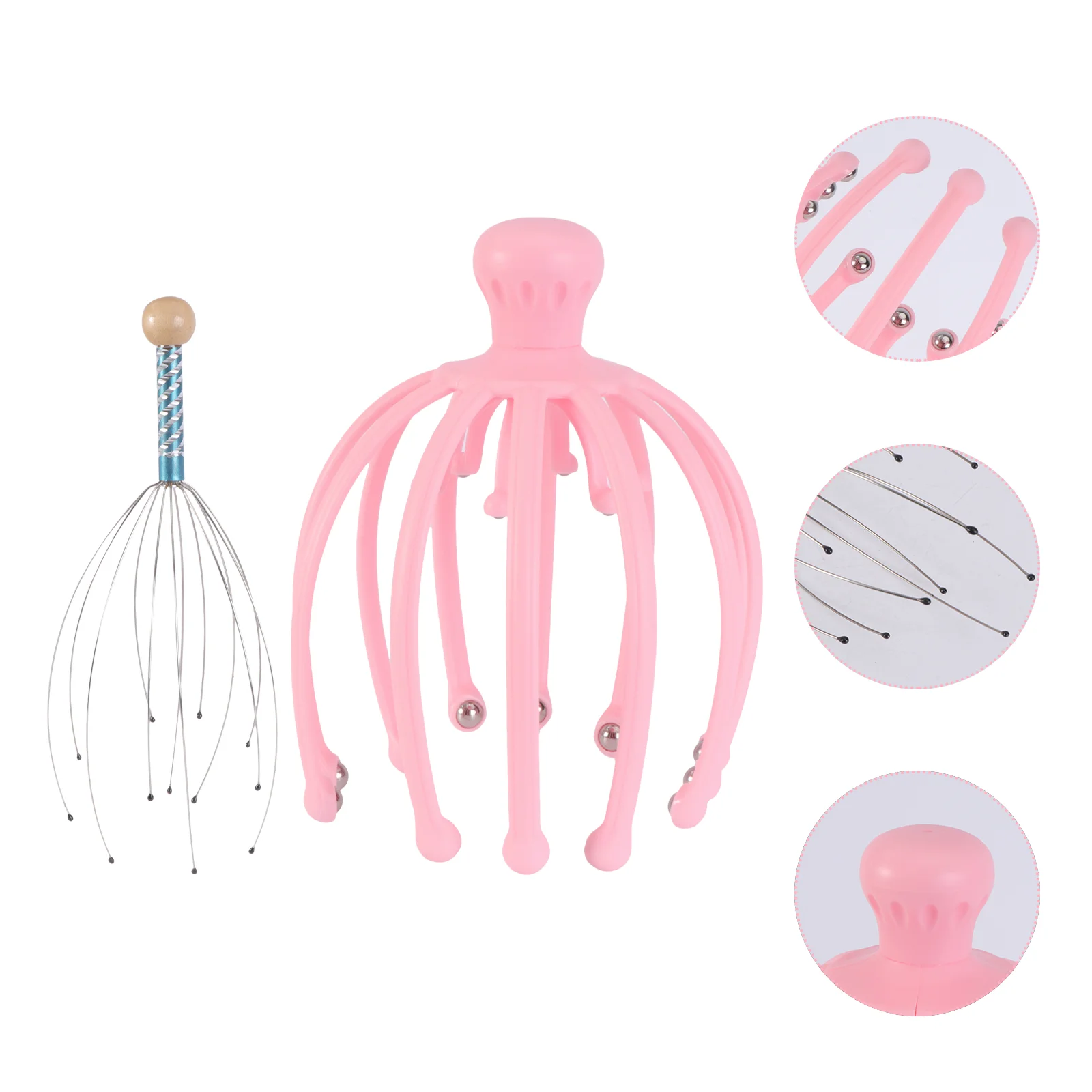 

Head Massager Octopus Scalp Massagers Claw Therapeutic Hair Guasha Tool Ball Steel Machine Body