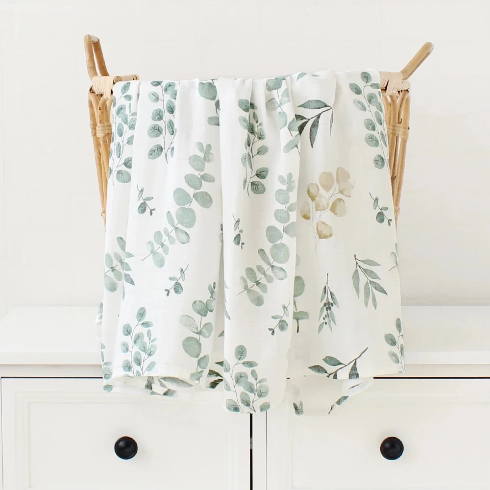 Bamboo Baby Blankets Newborn Baby Stuff Cotton Baby Muslin Swaddle Wraps Kid Blanket Soft Print Infant Towel Wrap 5
