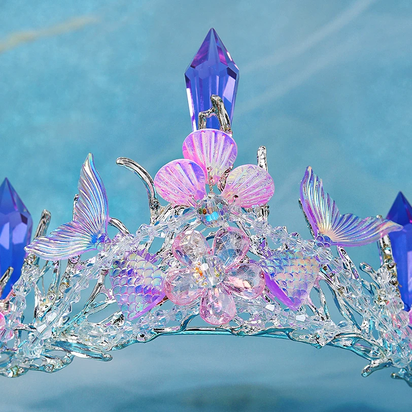 Tiara O Diadema De Sirena Con Detalles Ornamentados | Aleación Plateada | Para Fiestas, Cosplay Y Disfraces