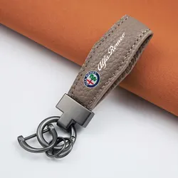 Luxurious Genuine Leather Car Keychain - Premium Craftsmanship Accessories (1pcs Gray Alfa)