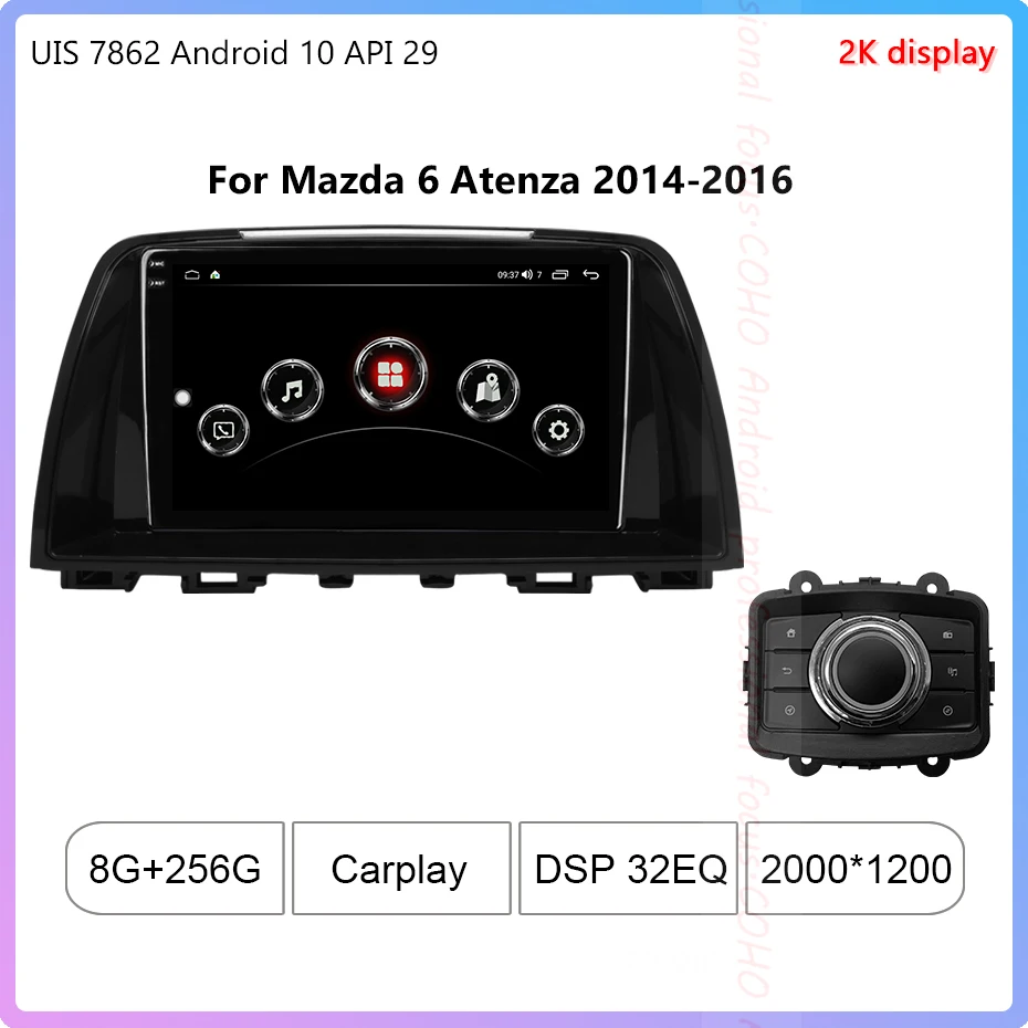

For Mazda 6 2014-2016 2000*1200 Resolution Octa-core 8+256 Car Navigation CarPlay Car Radio Multimedia Video Player GPS