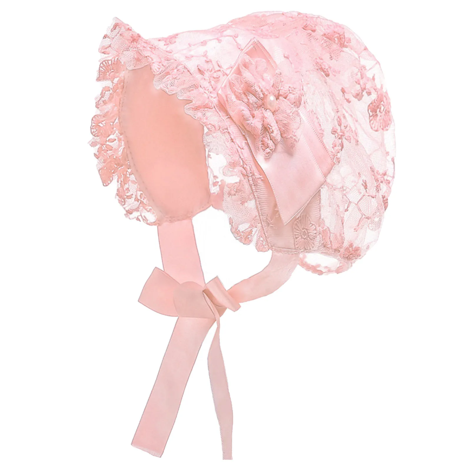 Lace Baby Hat Girl Boy Toddler Lovely Infant Kid Cap Newborn Photo Lacing Hat Princess Baby Girls Birthday Christening Party Hat 3