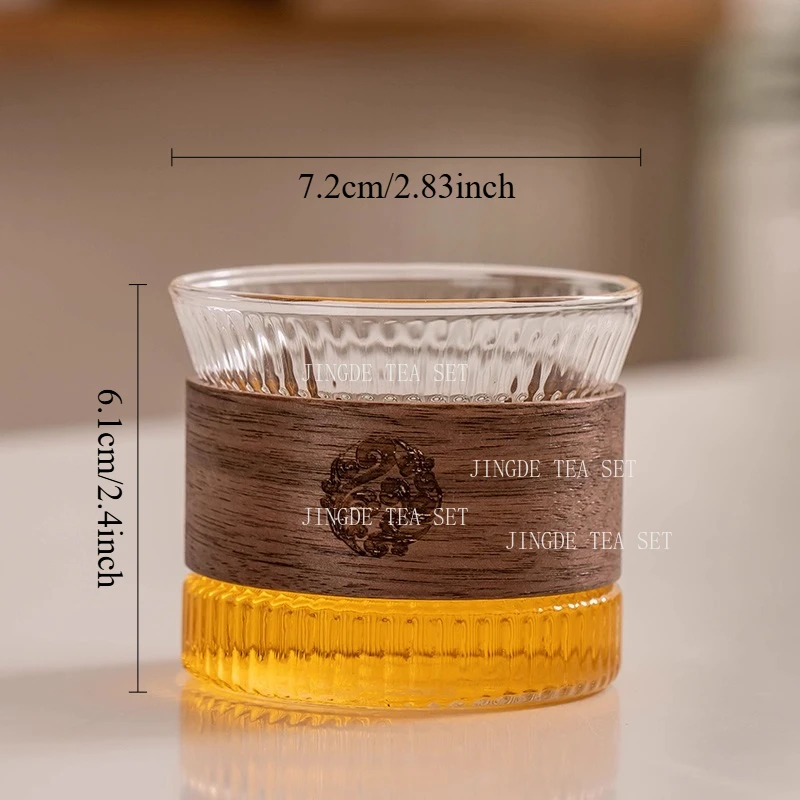 170ml Hammer Patterned Glass Tea Cup Household Japanese Vertical Pattern Anti Scalding Tea Cup Drinking Utensils Large Tea Cup