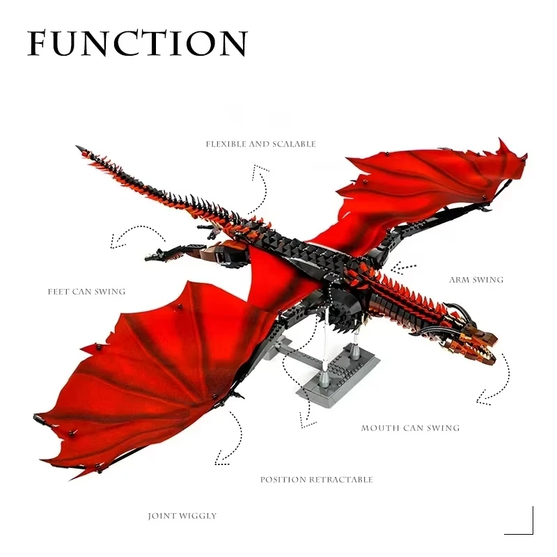 Epic Fire-Breathing Dragon Building Blocks Set - Ultimate Fantasy Creature Toy