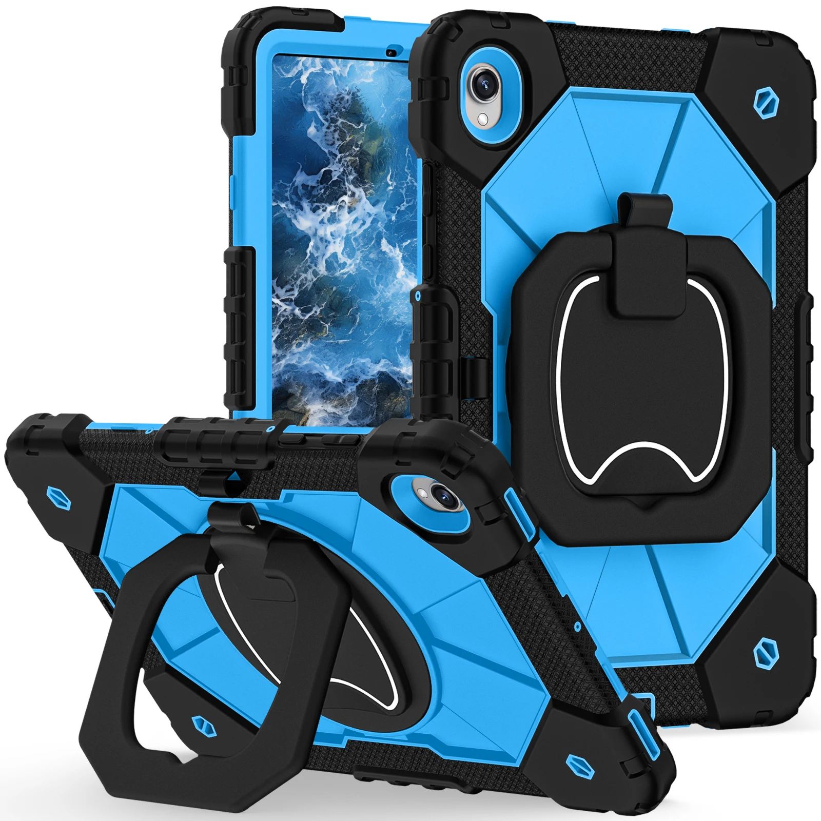 Enhanced Shockproof Rotation Stand Tablet Case Sleeve with Handle and Thick Hard Cover