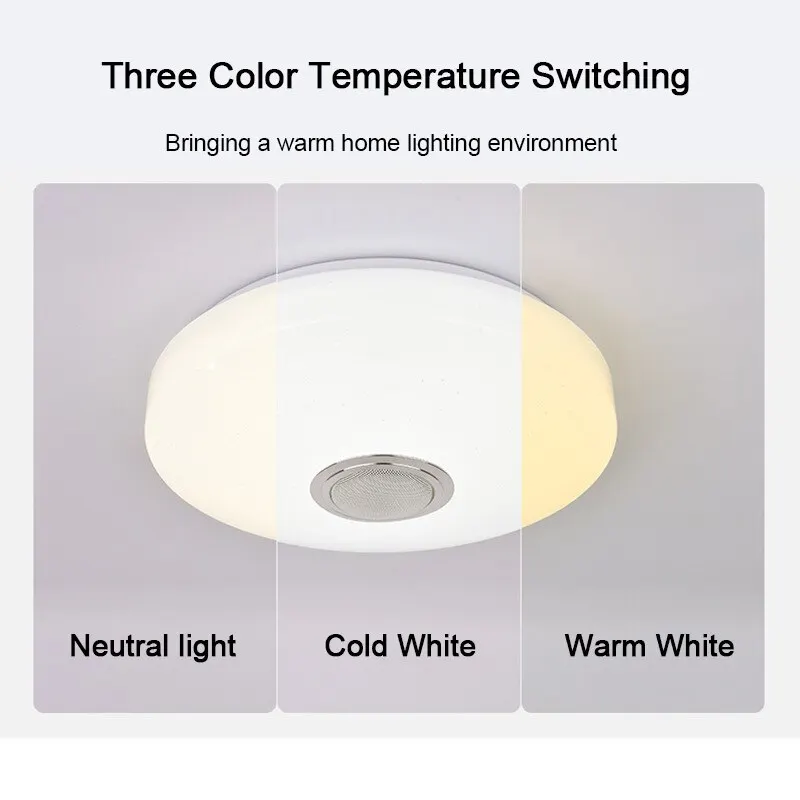 현대 천장 조명 RGB 디밍 홈 조명 APP 블루투스 음악 조명 52W 36W 스마트 천장 조명 원격 제어 AC220V