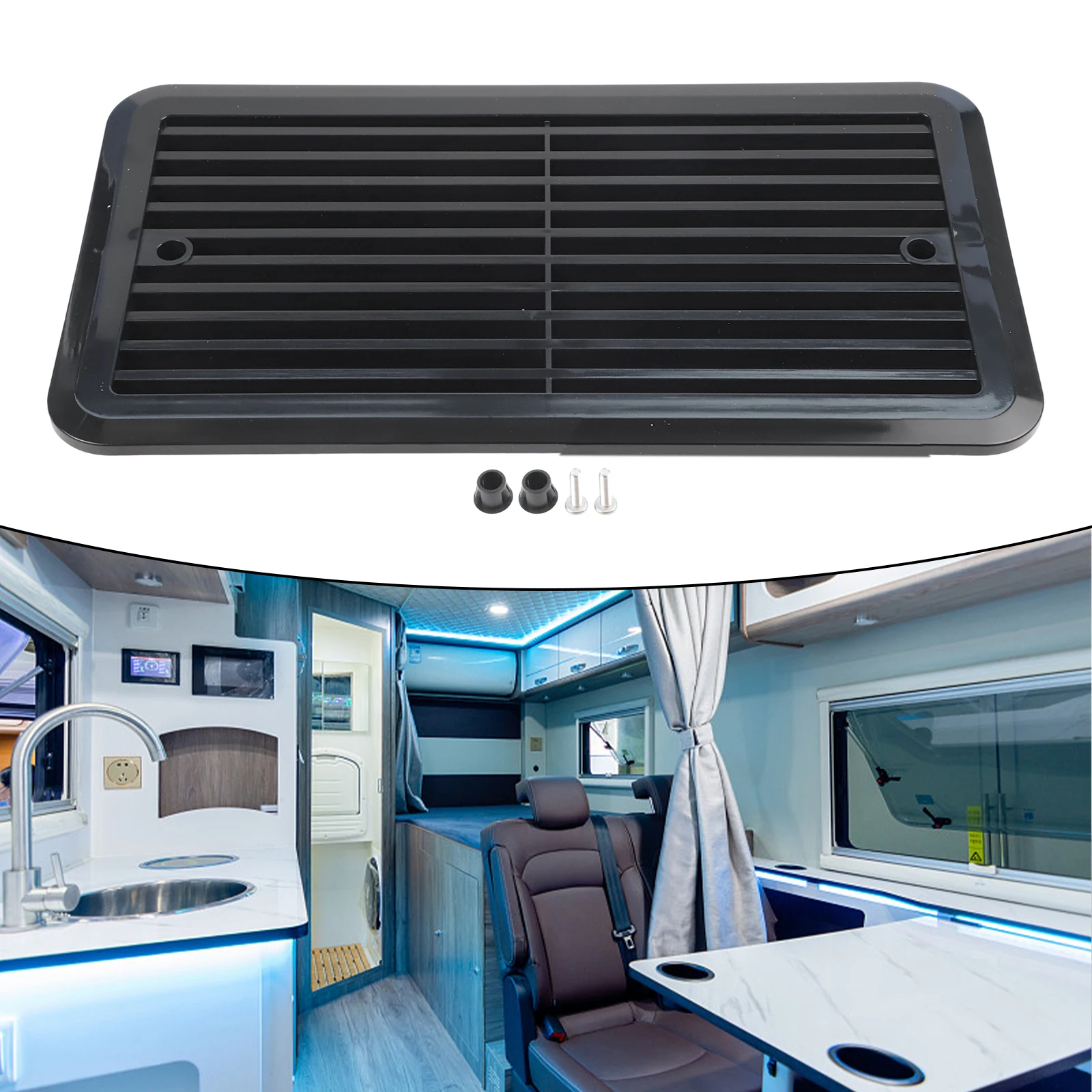 Grade de ventilação de ar de plástico capa dupla janela lateral grade para rv iate reboque barco caravana montagem na parede ventilação de ar