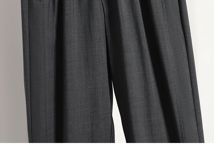 2026 Übergrößen-Damenhosen Frühling und Herbst Neue Koreanische Hochgeschnittene Weite Hosen Gerades Bein Vielseitige Anzughosen – Detail 12