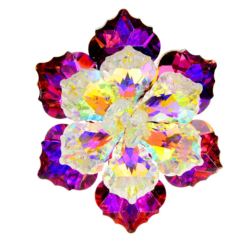 Wheat Brooches For Women Shining Crystal Flower Handmade 20 Colors Party Accessories