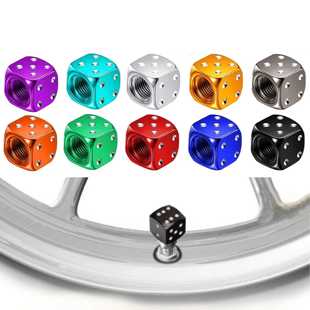 Car Tire Aluminum Alloy Dice Valve Cap Motorcycle Metal Valve Cap
