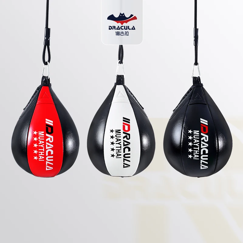 1PC Boxing Speed Bag Leather Speed Bags Punching Ball-Exercise Workout MMA Bag for Adults
