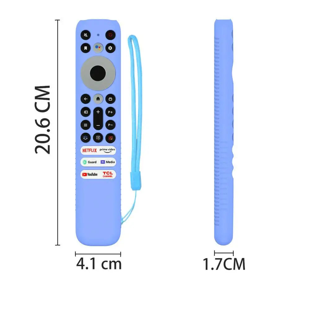 Silicone Remote Case Storage Dustproof Cover With Protective Belt Lanyard For TCL RC902V