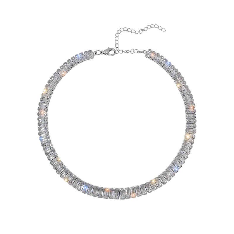 Fashionable personality zircon short chain European and American fashion 2023 new fashion trendy people collarbone chain women