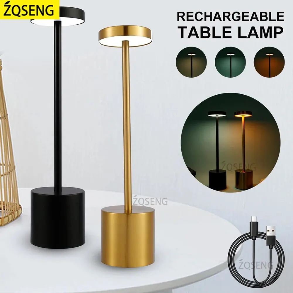 Table Lamp Rechargeable LED Touch Sensor Wireless Reading For Restaurant Hotel Bar Bedroom Decor