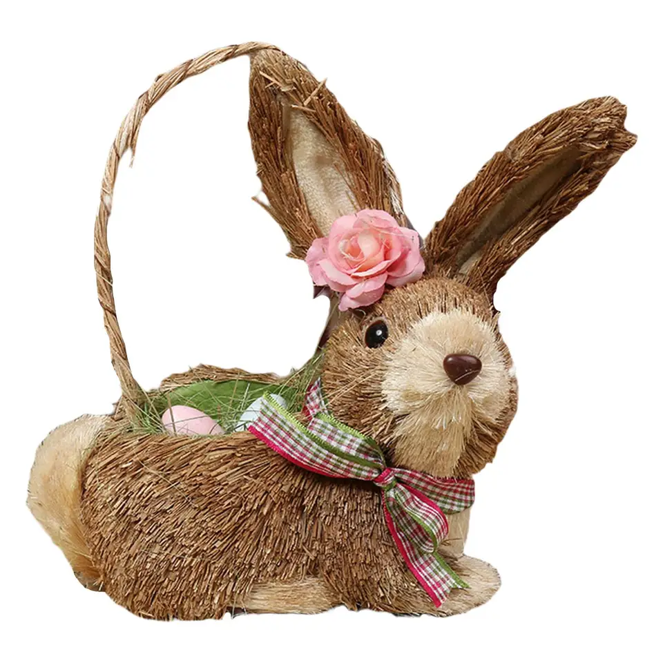 Decorazione pasquale, 15 x 32 cm, panno coniglietto pasquale in paglia, regalo di Pasqua, fai da te, coniglietto pasquale per casa, camera da letto, finestra Decorazione pasquale, 15 x 32 cm, panno coniglietto pasquale in paglia, regalo di Pasqua, fai da te, coniglietto pasquale per casa, camera da letto, finestra