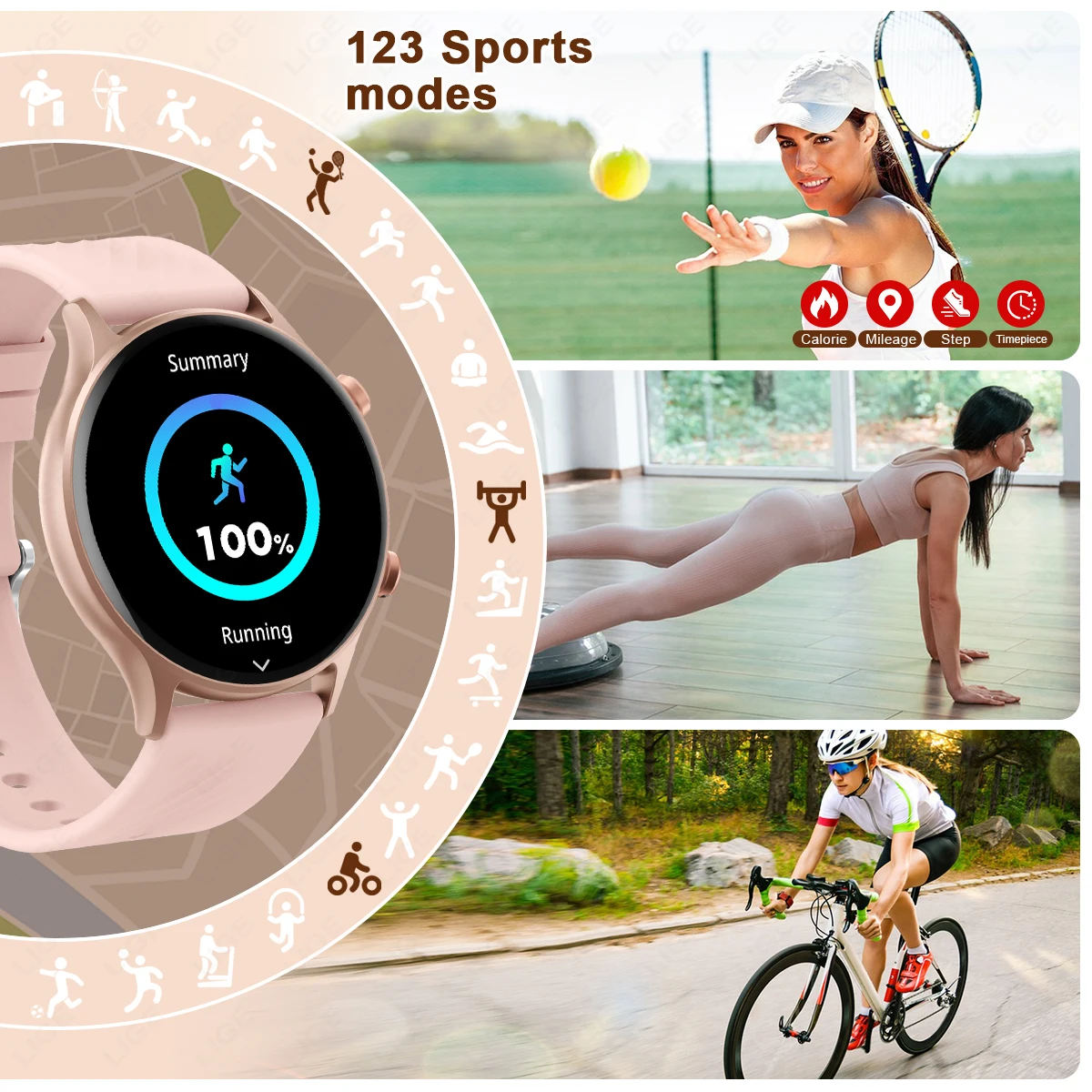 LIGE Ÿ Ʈ ð   Smartwatch  ȭ   ǰ ͸ GPS ƮĿ   Smartwatch