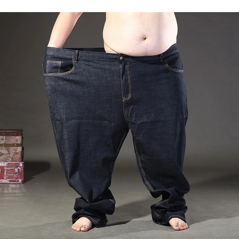 Plus Size men jeans 200KG Large size 14XL 11XL 12XL 15XL autumn and winter pants large stretch straight 50 54 56 60 black jeans 5