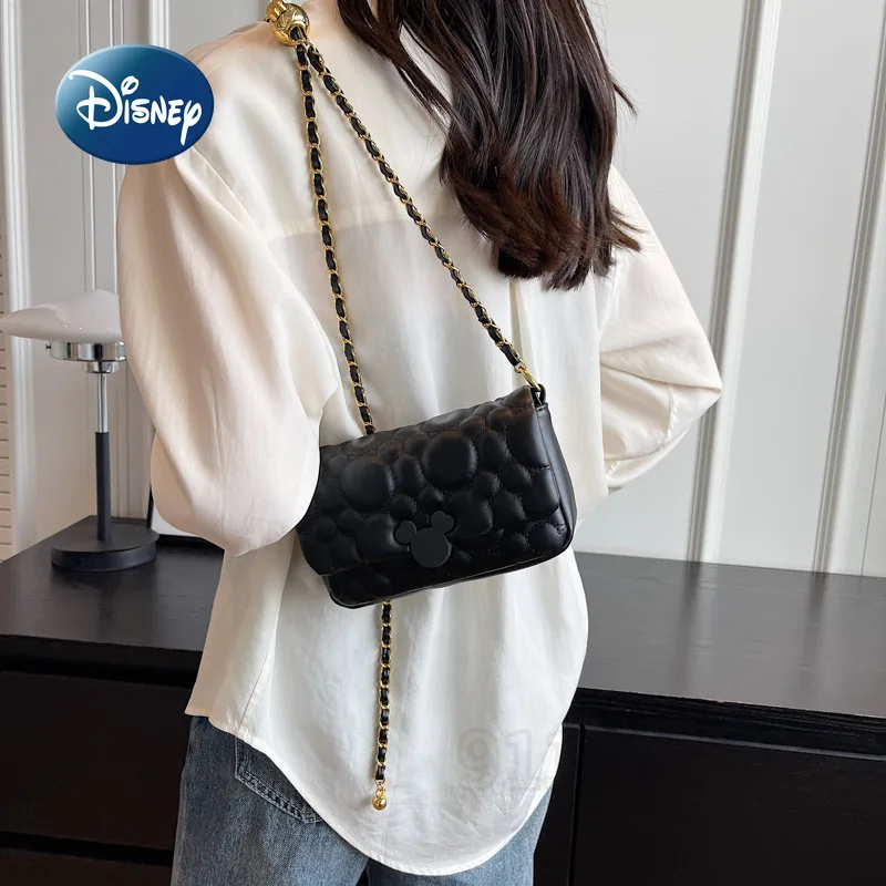 Disney Mickey New Women's Shoulder Bag Cartoon Mini Women's Bag Luxury Brand Fashion Trend One Shoulder Oblique Bag High Quality