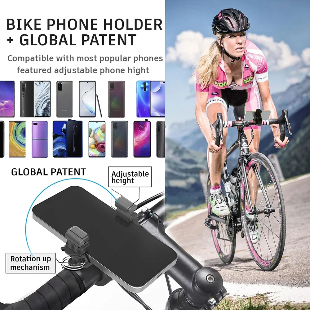 UPPEL Bike Phone Holder 360° Rotatable Bicycle Mobile Stand Support for  Cell Phone 3.5-7.0inch M219 31.8mm Handlebar Bike Mount