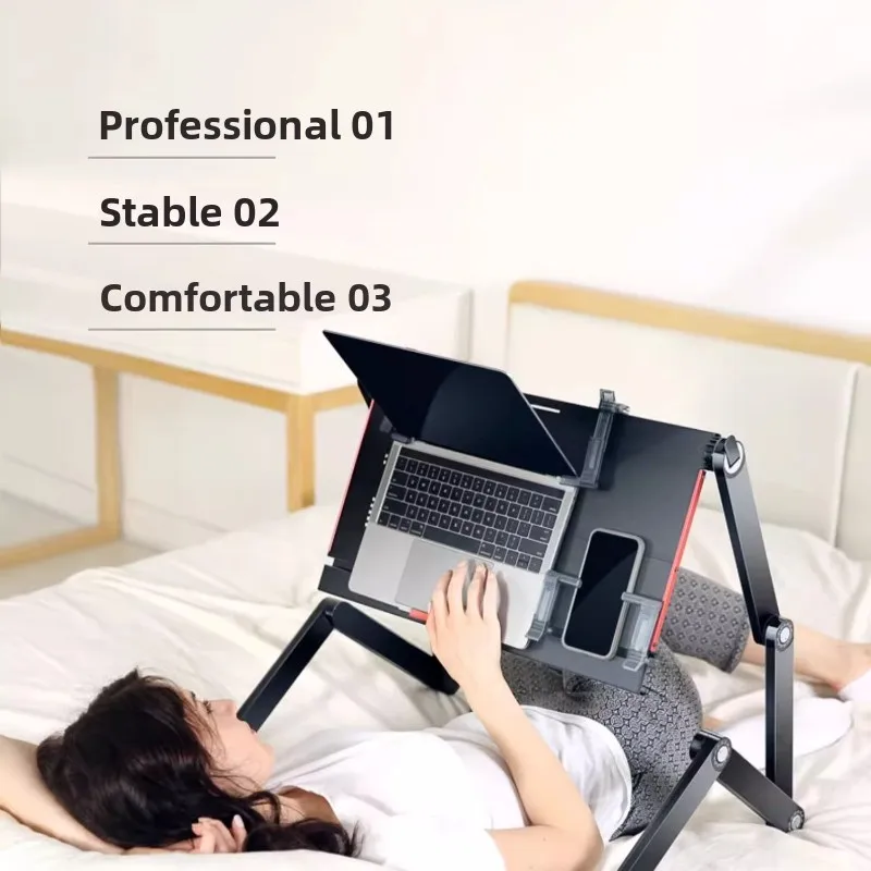 Laptop Bed Desk Foldable Notebook Stand For Lying Down Computer Table Adjustable Office Workstation Reading Holder Bedroom