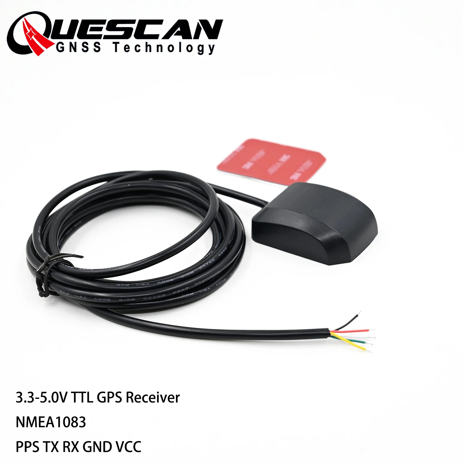 QUESCAN Uart TTL GPS Receiver Antenna Module PPS TX RX GND VCC NMEA10839600 Baudrate 3.3 5.0V