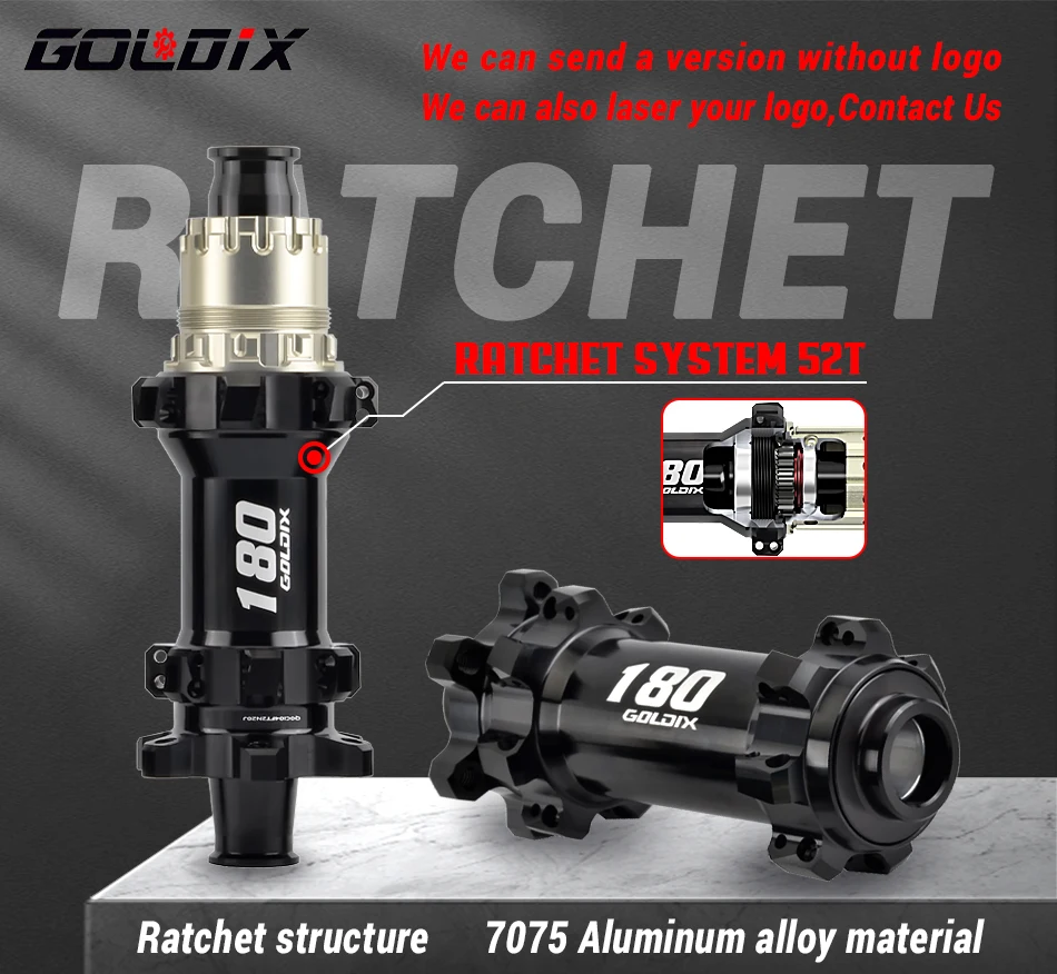 Description Picture 2 of itemGOLDIX M180 52T Ratchet Bicycle Hub 6-Bolt Disc Brake 28Hole Straight pull Spoke Sealed Bearing HG/XD/MS Hub body 142X12 148X12