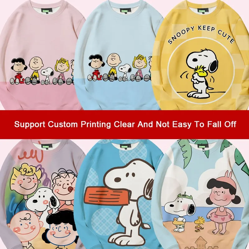 

Snoopy Co-named Boy Crewneck Hoodie Men Loose Snoopy Animation Around Children's Clothing Design Sense Coat