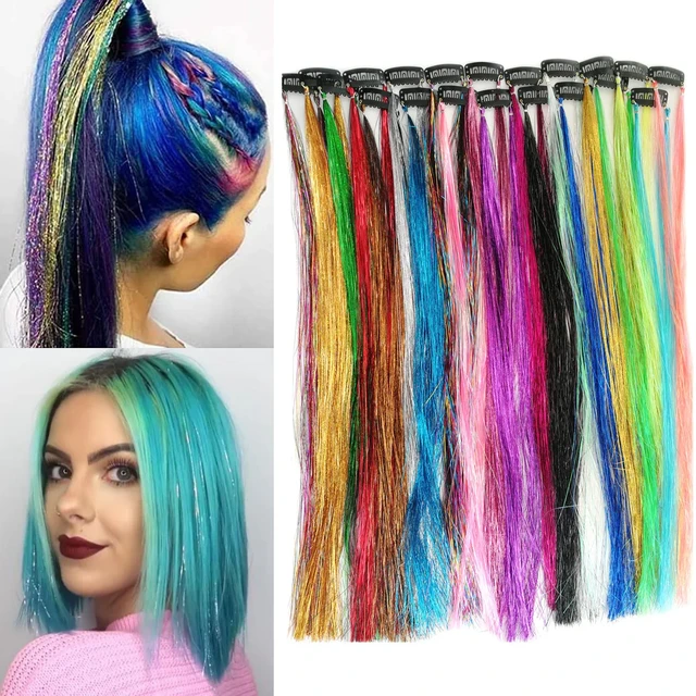 Sparkle Shiny Hair Tinsel Rainbow Strands Dazzles Women Hippie For Braiding  Headdress False Hair Extensions Decor Glitter Strips - Braiders - AliExpress