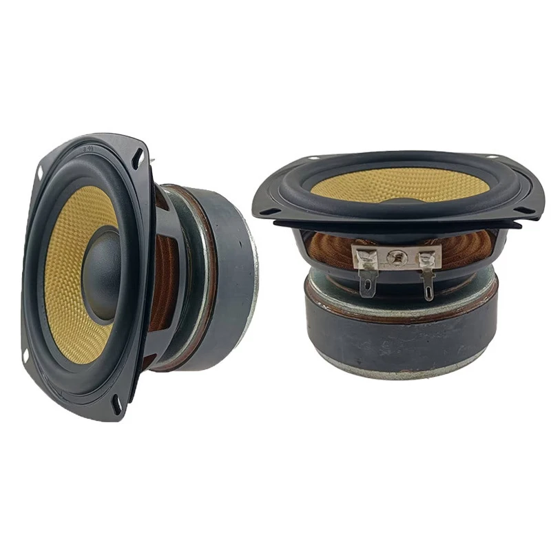 1pcs 4 Inch Mid Bass Speaker 4 Ohm 40W Fiberglass Basin Full Range Bookshelf Car Mounted  Audio Loudspeaker For Home Theater 5
