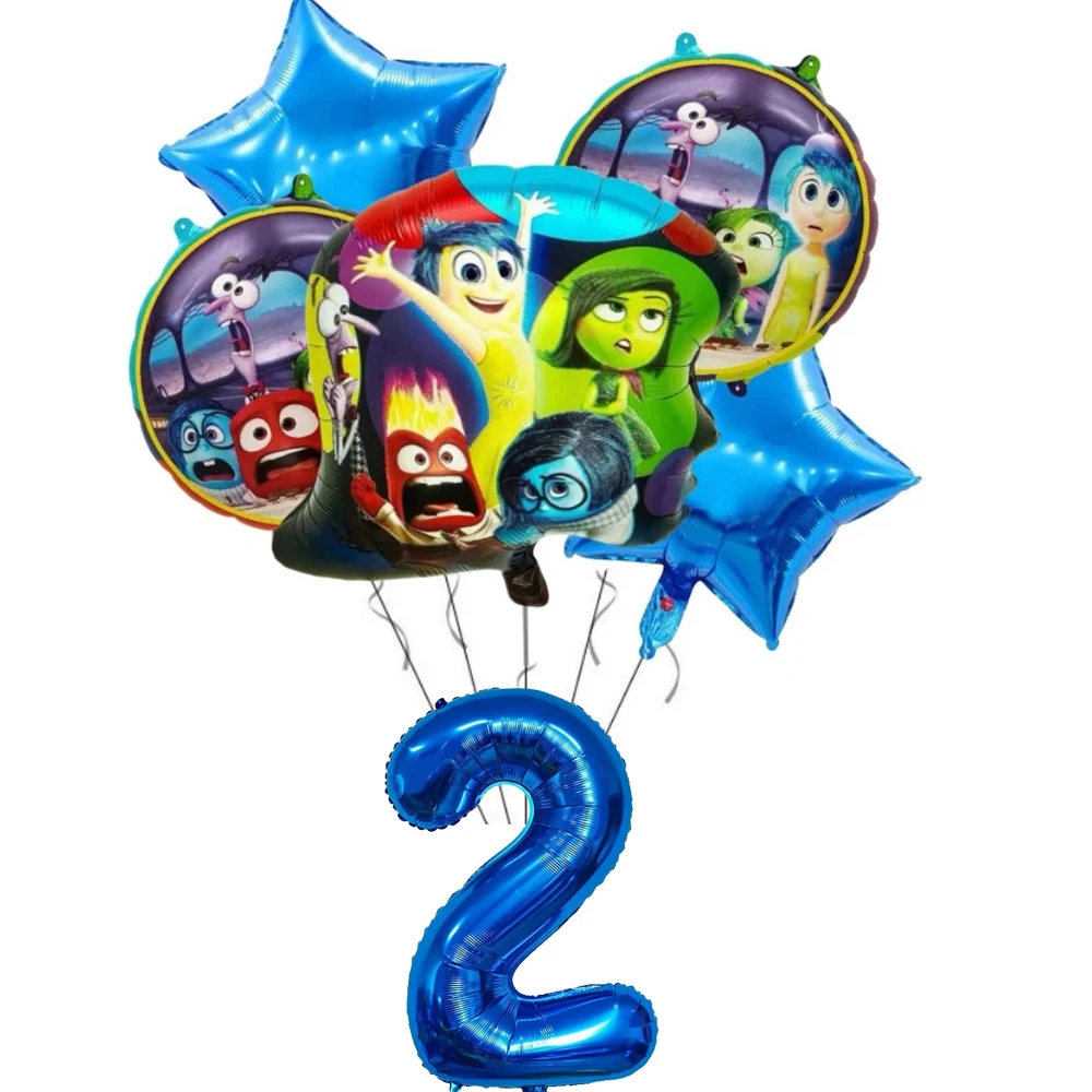 Inside Out Birthday Party Decoration Disposable Cup Plate Tablecloth Banner 3d Balloon Backdrop for Kids Baby Shower Supplies