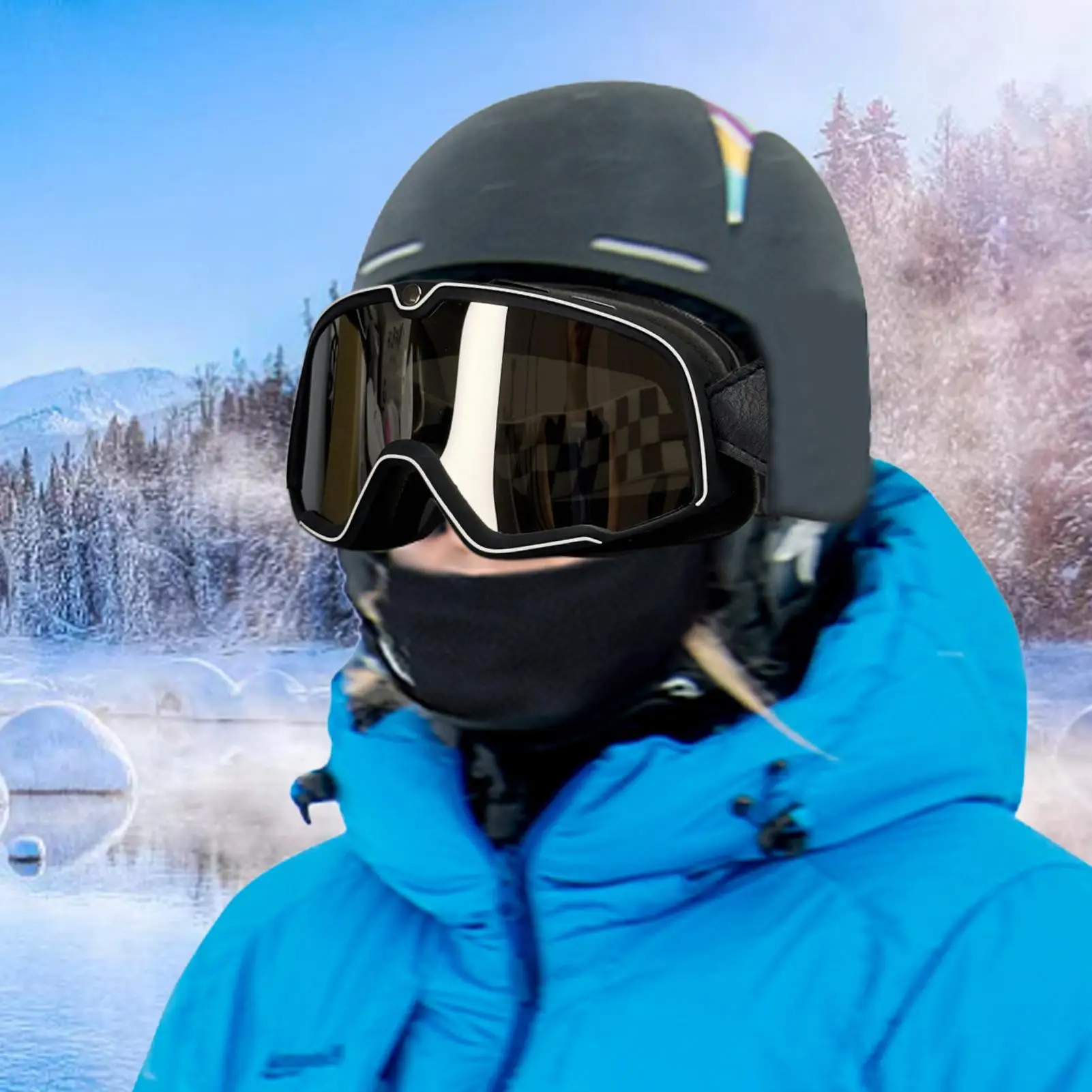 Staubdichte Motorradbrille, Vintage-Staubdichte Rennbrille, ATV-Skibrille, winddichte Dirtbike-Brille, passend für Helm für Erwachsene – Detail 2