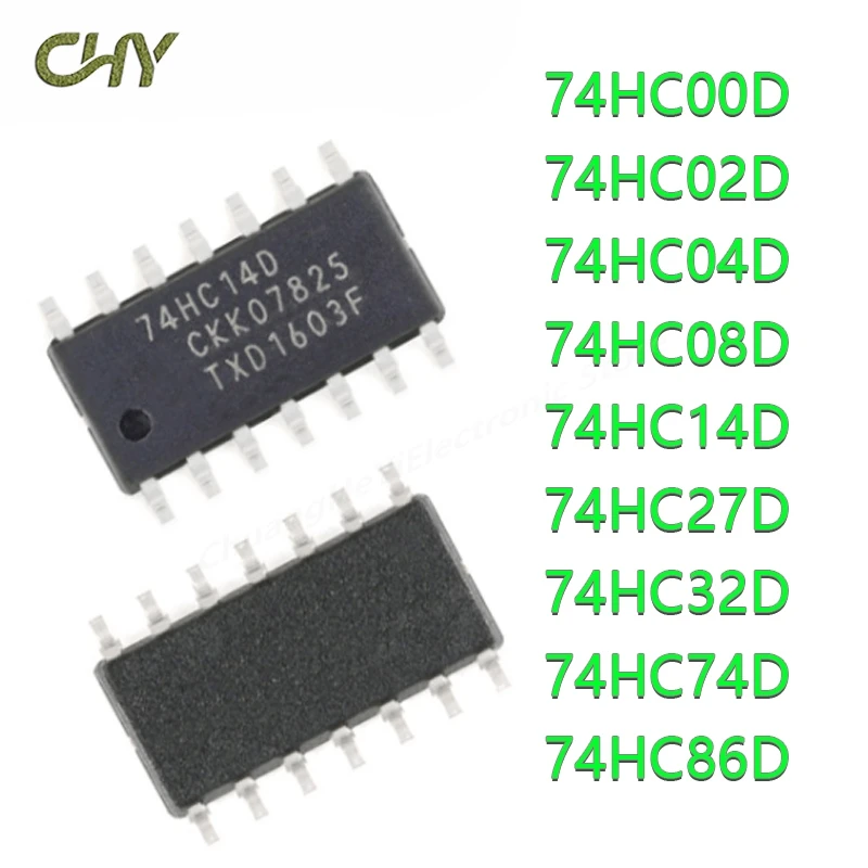 10PCS 74HC14D 74HC14 SOP SN74HC14DR SOP-14 74HC00D 74HC00 74HC02D 74HC04D 74HC04 74HC08D 74HC08 74HC27D 74HC74D 74HC32D 74HC86