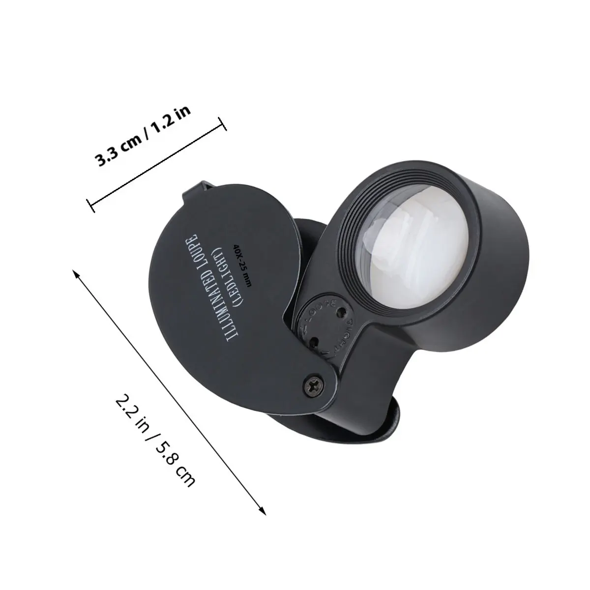 LED 보석 확대경 알루미늄 합금 40배율 조명 보석 코인 우표 시계 검사 도구 보석 확대경
