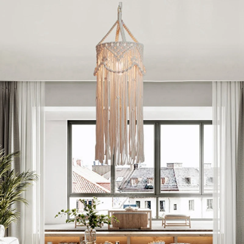 3X Chandelier Boho Decor Hand-Woven Charm Macrame Wall Hanging Creative Home Bunk Home Decoration Lamp Shade Mandala CNIM Hot