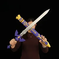 The Hyrule Fantasy Weapon Zeldas Master Sword Hylian Shield 80cm PU Samurai Sword Weapon Model Collection Crafts Cosplay Props 2
