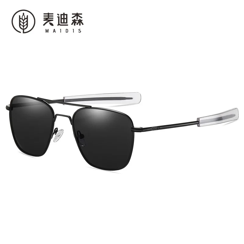 Army Military Pilot Polarized Solglasögon kvinnor män 222 märkesdesigner metallram Aviation fyrkantiga körglasögon_voghion.com