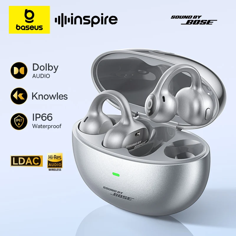 Baseus Inspire XC1 Sound by Bose Ohrclip-Kopfhörer, kabellose Bluetooth 6.1 Open-Ear-Kopfhörer, Ohrring-Design, 4 Mikrofone, Clip-on-Ohrhörer - AliExpress 44
