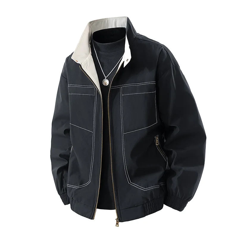 Jacken Männer Mäntel Herbst Windjacke Mode Plus Größe 6XL 7XL 8XL 9XL Oversize Lose Smart Casual Schwarz Softshell Wasserdicht – Detail 13