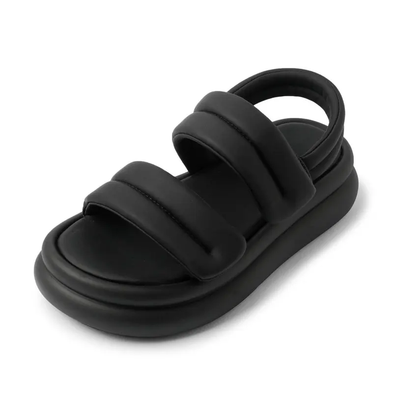 

2024 Summer New Leather Women's Sandals Roman Style Platform Shoes Comfortable Beach Shoes Good Quality
