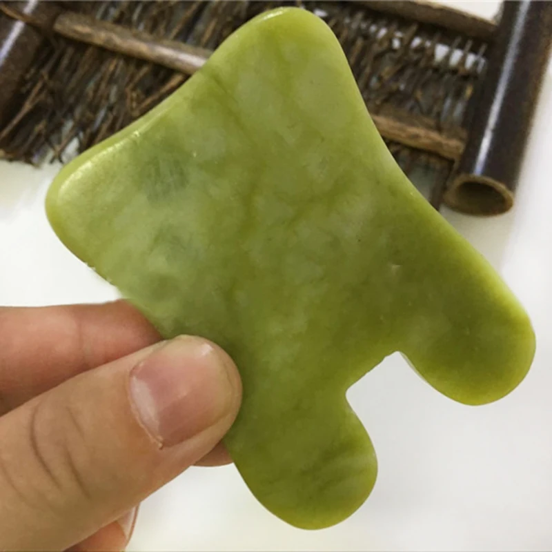 New Body Scraping Plate Massage Tool Natural Jade Stone Board Traditional Treat