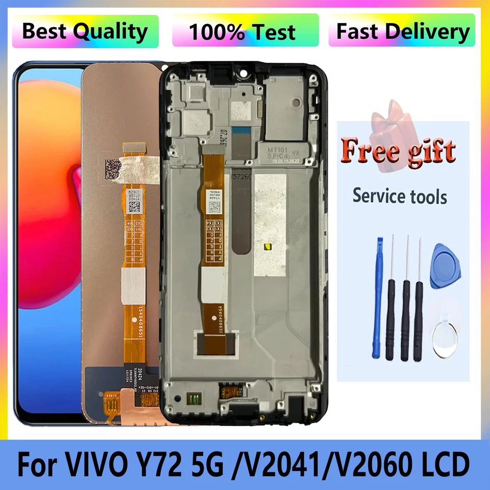 DISPLAY LCD VIVO Y72 5G V2041 SCHERMO VETRO TOUCH SCREEN - Foto 9