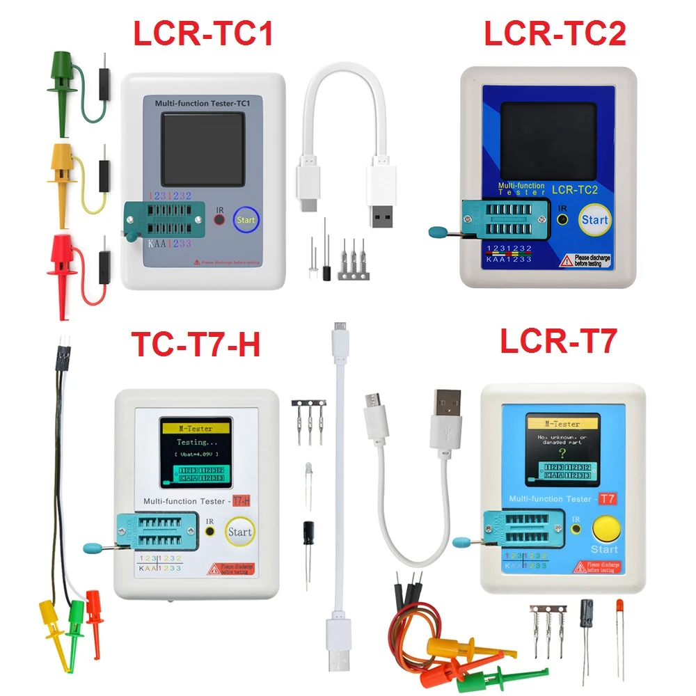 Lcr-Tc2 Transistor Tester Multimetro Per Diodo Triodo Mos/Pnp/Npn Condensatore Resistore Transistor Sostituire Tc-T7-H Lcr-Tc1 Tcr-T7
