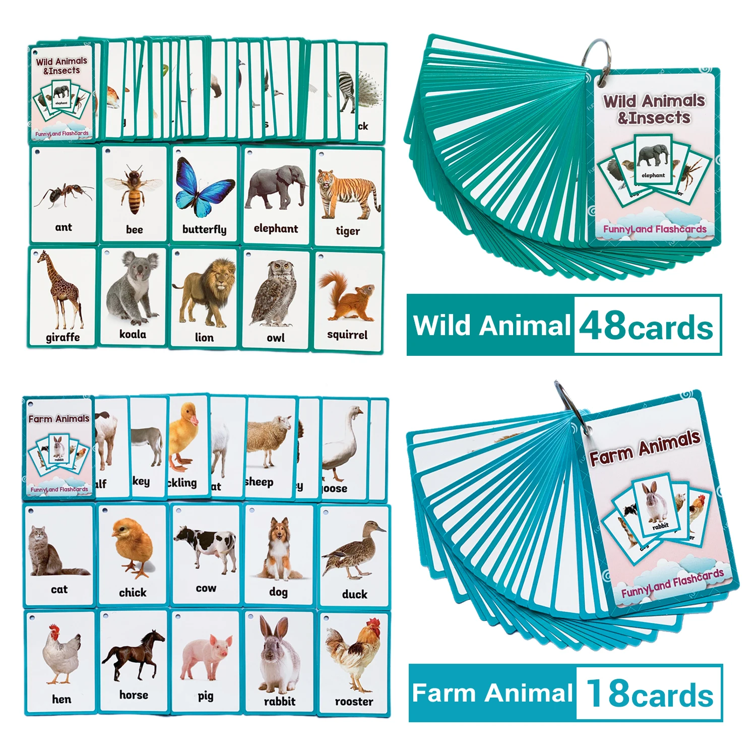 set di carte tascabili Flash per bambini che imparano le parole