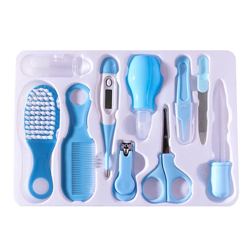 1/10 pcs/Set Newborn Baby Kids Nail Hair Health Care Thermometer Grooming Brush Kit Care Baby Essentials Newborn Material Safety