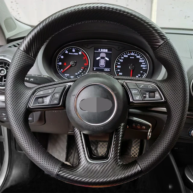 Housse De Volant De Voiture En Cuir Véritable Noir, Pour Audi A1