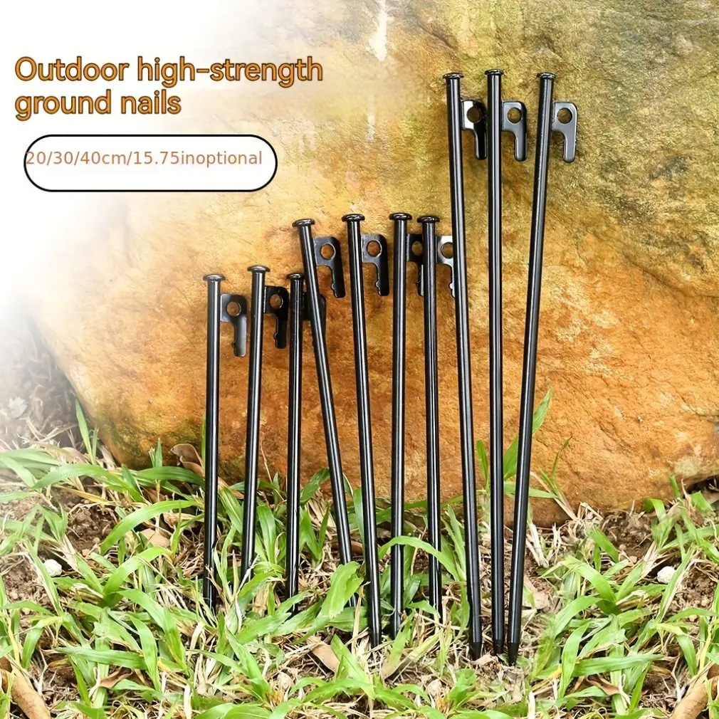 New 8pcs 3 SIZE Outdoor Camping Tent Nail Tent Peg Heavy Duty Steel Tent Stakes for Camping Canopy Awning Tent Camping Ground