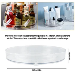 Clear Rotating Multifunction Organizer: Versatile Storage Tray for Kitchen, Spice, and Makeup Essentials (S single layer)